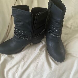 Black Studded Ankle Boots